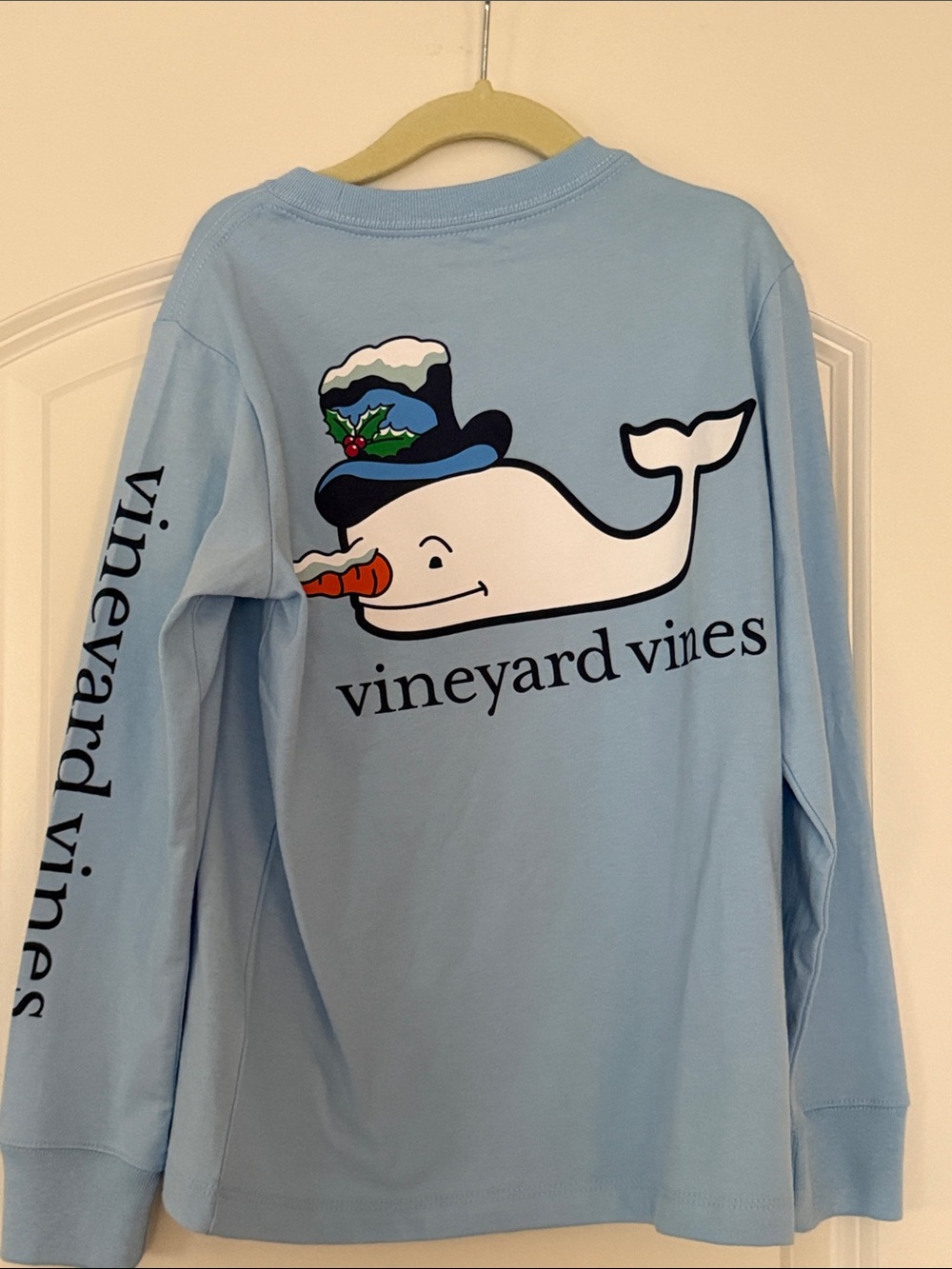 Vineyard Vines | (6) Boys' Sky Blue Long-Sleeve Pocket Tee with Whale